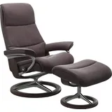 Stressless Stressless® Relaxsessel »View«, (Set, Relaxsessel mit Hocker), mit Signature Base, Größe L, Gestell Wenge Stressless® bordeaux