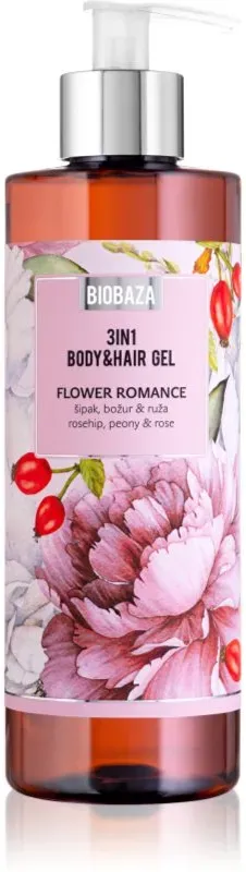 BIOBAZA 3in1 Body&Hair Gel Flower Romance Shampoo, Conditioner und Duschgel 3in1 400 ml