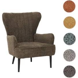 Mendler Lounge-Sessel HWC-K37 Chenille 75 x 80 x 75 cm grün-braun mit Kissen