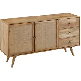 FineBuy Sideboard 140 x 75 x 40 cm Braun