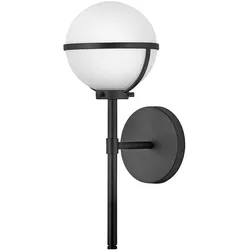 Licht-Erlebnisse Wandaußenleuchte SOREN Schwarz, Stahl, Opalglas, IP44 LE121178