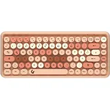 KeySonic KSKM-5200M-RF (DE), Maus-Tastatur-Set, Mini Tastatur, runde Tasten, Mehrfarbig sand/cremefabig