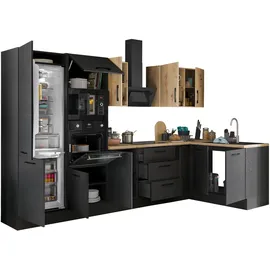 BASIC by Balculina Winkelküche L-Form 330 cm schwarz