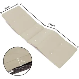 CASARIA Sonnenliege 196 x 69 x 85 cm Braun