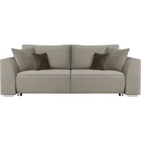 INOSIGN 3-Sitzer Beatrice Schlafsofa, wahlweise auch mit Bettfunktion und Bettkasten, incl. 2 Zierkissen beige