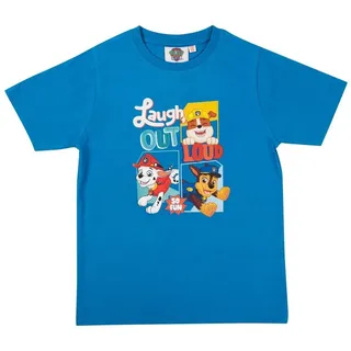UNITED LABELS Paw Patrol T-Shirt für Jungen – Laugh Out Loud Oberteil Kinder Shirt kurzärmlig Blau (as3, Numeric, Numeric_122, Numeric_128, Regular, 122-128) - 122-128