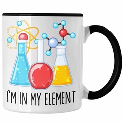 Trendation Tasse Chemiker Tasse Geschenk Im In My Element Kaffeetasse Chemie Student Le schwarz