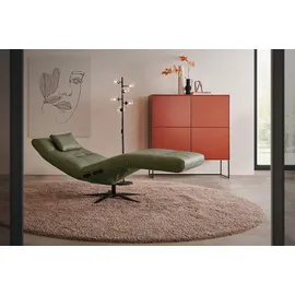 KAWOLA Relaxliege LETICIA Leder 0 x 0 x 0 cm grün mit Nackenkissen