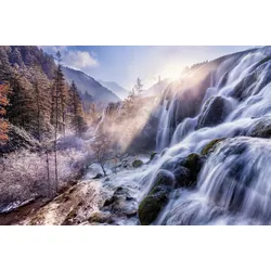 Fototapete PAPERMOON "Photo-Art KE LIU, BERGLANDSCHAFT", bunt, B:3,00m L:2,23m, Vlies, Tapeten