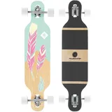 RollerCoaster Longboards Drop-Through The ONE Edition: Feathers, Palms, Stripes (Feathers)