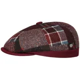 LIERYS Carlento Schirmmütze Patchwork Flatcap Made in Italy Herren Herbst Winter rot 59 cm - 59