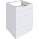 KOCHSTATION Spülenschrank KS-Luhe 60 cm breit weiß