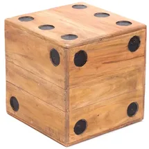 creedwood Hocker Game 25 Massivholz 25 x 25 x 25 cm Beige