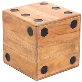 creedwood Hocker Game 25 Massivholz 25 x 25 x 25 cm Beige