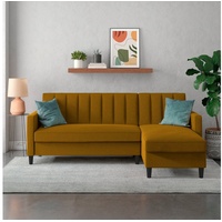 Dorel Home Celine Sofas Gr. B/H/T: 213 cm x 83 cm x 154 cm, Webstoff, Recamiere beidseitig montierbar, gelb