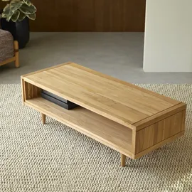 Tikamoon Couchtisch Beige Teak 120 x 50 cm