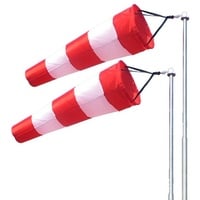 GelldG Dekoobjekt Windsack für Draußen, Windrichtungsanzeiger in Rot-Weiß 80x25x15cm, witterungsbeständig, Windanzeiger, Windhose Garten, Wetterfahne