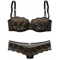 S.Oliver Set: Schalen-BH Damen schwarz-caramel Gr.75B