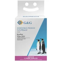 G&G Schriftband BB-B-G-251 Kompatibel ersetzt Brother TZe-251 Bandfarbe: Weiß