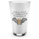 Mr. & Mrs. Panda Glas Fledermaus Flügel - Transparent - Geschenk, Latte Macchiato, lustige, Premium Glas, Herzliche Motive