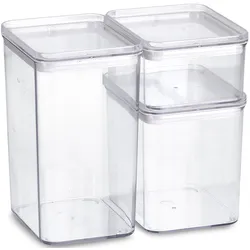 Vorratsdose, (Set, 3 tlg.), 3-teilig, stapelbar, 83295149-0 transparent