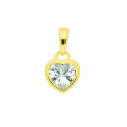 Herzkette ADELIA ́S "schmuck, damen schmuck, für sie, hochwertig, preiswert, günstig", gold (vergoldet), Halsketten, Damen, Silber 925 (Sterlingsilber), Schmuckset mit bis 45 cm stufenlos verstellbarer 925 Silber Halskette