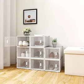 Woltu Schuhbox 50 x 75 x 35,5 cm 8-tlg. transparent weiß