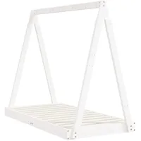 vidaXL Kinderbett Weiß 70 x 140 cm Kiefer massiv weiß