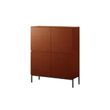 Selsey Highboard 100 x 122 cm Ziegelrot / Schwarz