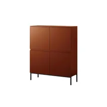 Selsey Highboard 100 x 122 cm Ziegelrot / Schwarz