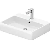 Duravit Qatego Aufsatzbecken 2385602027 mit Hahnlochbank, Hahnloch, Überlauf, Weiß Hochglanz