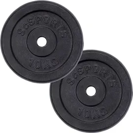 ScSPORTS Hantelscheiben Set Hantelscheibe 20 kg schwarz
