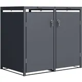STILISTA Mülltonnenverkleidung aus Metall, für 2 Mülltonnen je 240 Liter, Anthrazit V3
