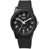 Q&Q Herren-Armbanduhr VR35J027Y, Schwarz/Transparent, Armband, Schwarz/Transparent, Riemen