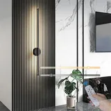 TZSMUM Dimmbar LED Wandleuchte mit Fernbedienung Innen Modern Wandlampe Wohnzimmer Minimalistische Wandbeleuchtung Bettlampe für Schlafzimmer Wohnzimmer Flur Arbeitszimmer (Schwarz,120CM)