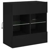 vidaXL TV-Wandschrank mit LED-Leuchten Schwarz cm