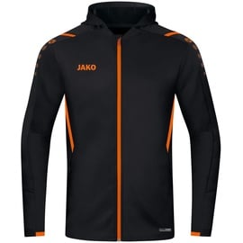 Jako Herren Kapuzenjacke Challenge Schwarz/Neonorange, XXL