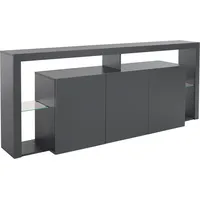 Möbelando Sideboard >Caserta< in Anthrazit matt - 200x80x40cm (BxHxT)