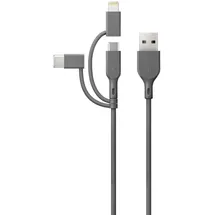 GP CY1N Lade & Sync Kabel 1m 3in1 USB-A auf Micro/USB-C/Light