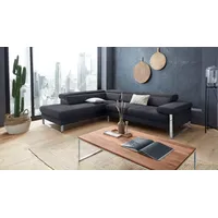 W.SCHILLIG Ecksofa finn, toller Sitzkomfort, L-Form, hochwertige Verarbeitungsdetails, German Design Award 2016, Fußgestell Chrom glänzend, Breite 281 cm grau