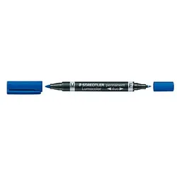 STAEDTLER Lumocolor duo Permanentmarker blau 0,6 - 1,5 mm, 10 St.