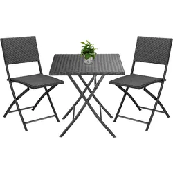 CASARIA® Polyrattan Balkonmöbel 3tlg.