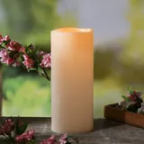 MARELIDA XXL LED Kerze für Außen flackernd H: 30cm D: 12,5cm creme
