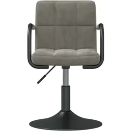 vidaXL Esszimmerstühle 2 Stk. Drehbar Hellgrau Samt