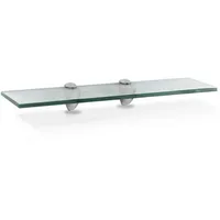 Glasregal Wandregal 50 x 10 x 0,8 cm, Klarglas Glasboden mit Halterungen, Badregal Ablage Hängeregal für Bad, Küche & Wohnzimmer