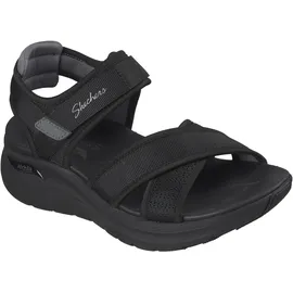 SKECHERS Women's Arch Fit 2.0 Sandal Feelin' Bright Flat, Black, 38 EU