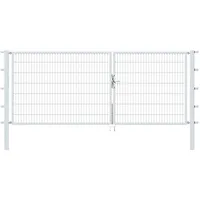 GAH Alberts Alberts Stabgitter-Doppeltor,feuerverzinkt,40x40 | 3500x1400 | Pfosten 80x80