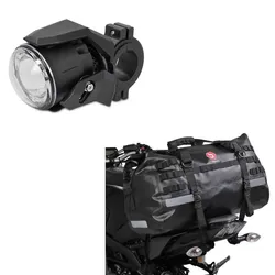 Set: Zusatzscheinwerfer LED S3 einzeln mit E-Zulassung + Hecktasche Drybag XB50 Wasserdicht Volumen 50l