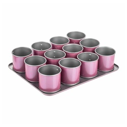 Zenker Backblech Creative Studio für 12 Mini-Törtchen, Stahl rosa