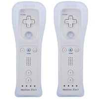 TechKen Remote Controller Linker für Wii mit Motion Plus, Remote Plus Controller für Wii Fernbedienung Motion Plus Joystick für Wii Remote Game Control mit Silikonhülle Handschlaufe für Wii